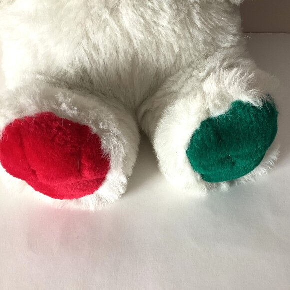 White Teddy Bear Polyester Fiber Christmas Stuffed Collectable Toy - Picture 2 of 5